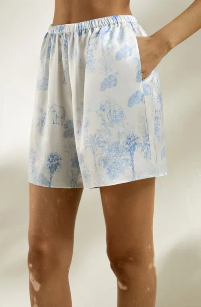 Lilysilk La Terra Short Silk Pajama Set In La Terra Print