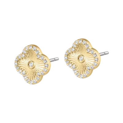 Electric Picks Camilla Clover Stud Earrings In Gold