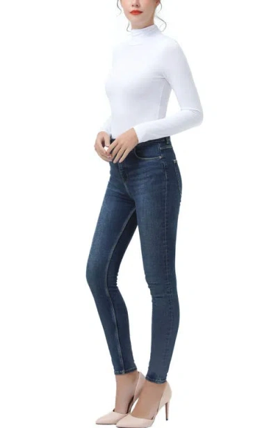 Kimi & Kai Women's Turtleneck Sleeveless Bodysuit In White