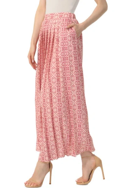 Kimi & Kai Print Box Pleat Maxi Skirt In Rosette