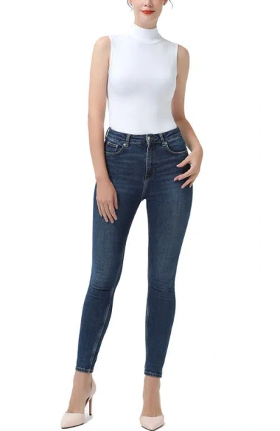 Kimi & Kai Turtleneck Sleeveless Bodysuit In White