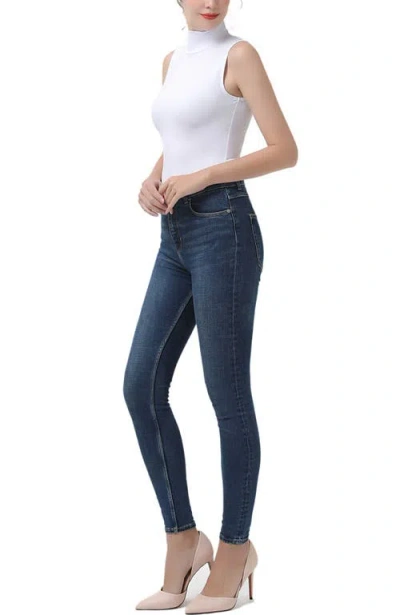 Kimi & Kai Turtleneck Sleeveless Bodysuit In White