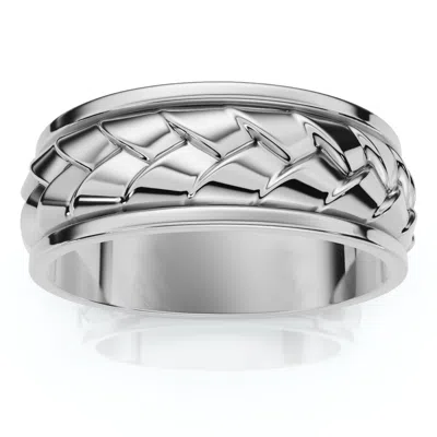 Pompeii3 7mm 14k Gold Men's Braided Design Wedding Band In Multi