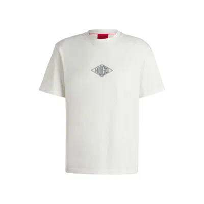 Hugo Boss Relaxed-fit T-shirt In Cotton With Embroidered Logo In White