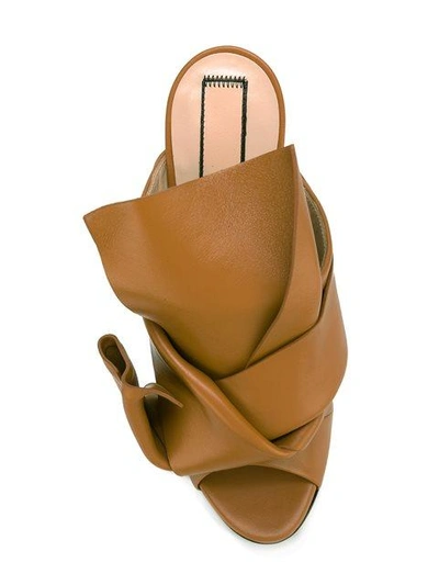Shop N°21 Bow Mules In Neutrals
