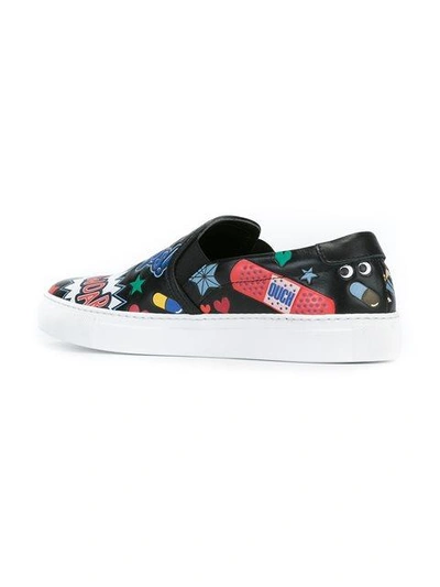 Shop Anya Hindmarch Multi Patch Sneakers - Black