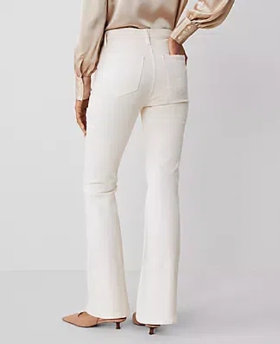 Ann Taylor The Tab Pocket Flare Jean In Ivory