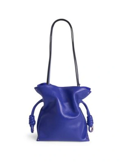 Loewe Leather Knot Bag In Electric Blue