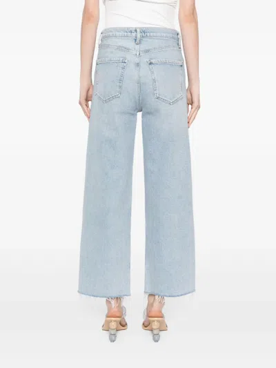 Agolde Blue Jeans With Wide Leg And Logo Patch On The Rear In Blue