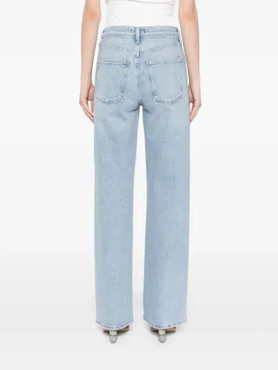 Agolde Ren High Rise Wide Leg Jeans In Groove In Multi