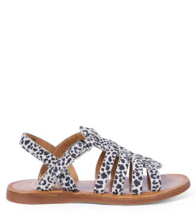 Pom D'api Plagette Leopard-print Leather Sandals In Multicoloured