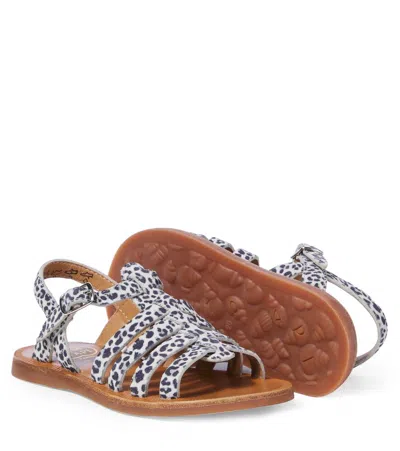 Pom D'api Plagette Leopard-print Leather Sandals In Multicoloured