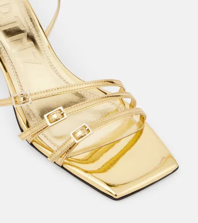 Souliers Martinez Teresa 80 Metallic Leather Sandals In Gold