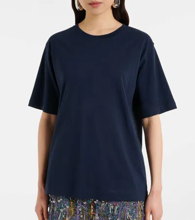 Dries Van Noten Oversized Cotton-jersey T-shirt In Blue