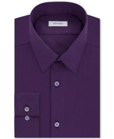 Calvin Klein Steel Men&#039;s Slim-fit Non-iron Performance Herringbone Dress Shirt In Royalty