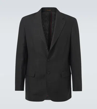 Rubinacci Linen Blazer In Black