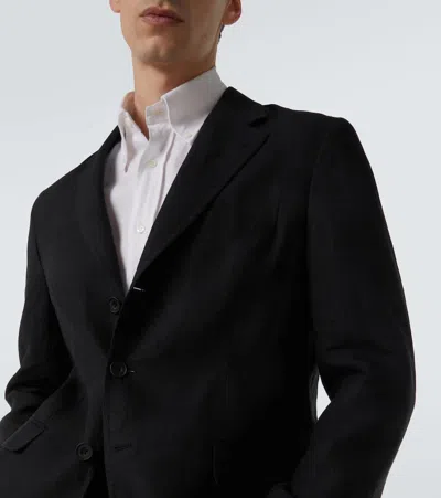 Rubinacci Linen Blazer In Black