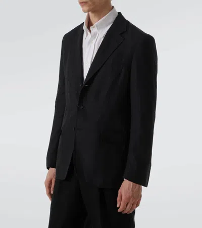 Rubinacci Linen Blazer In Black