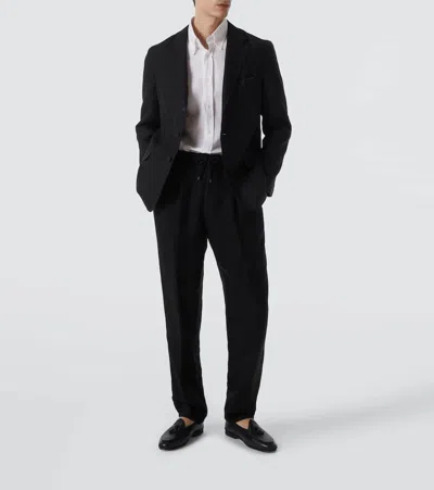 Rubinacci Linen Blazer In Black