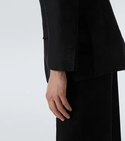 Rubinacci Linen Blazer In Black