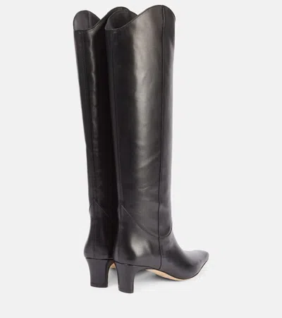 Staud Western Wally 50 Leather Knee-high Boots In Black