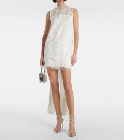 Self-portrait Self Portrait 'white Tulle Satin Bow Mini' Dress