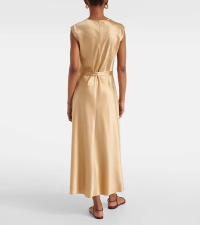 Joseph Garnier Silk Satin Midi Dress In Neutrals