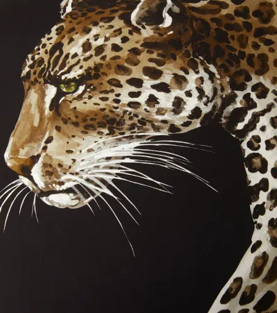 Dolce & Gabbana Casa Leopardo Medium Canvas Cushion In Multicoloured