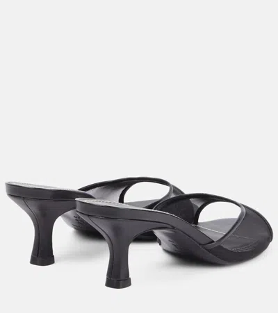 Staud Brigitte Leather And Mesh Mules In Black