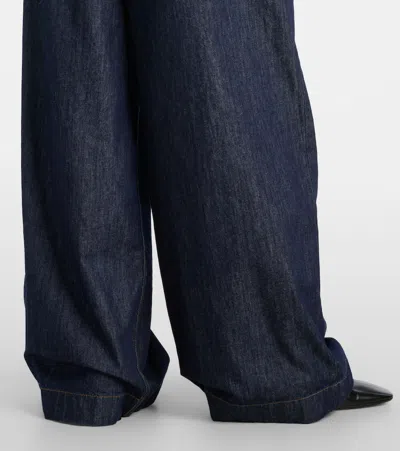 Dries Van Noten "pila" Wide Leg Trousers In Blue