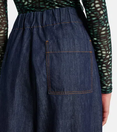 Dries Van Noten "pila" Wide Leg Trousers In Blue
