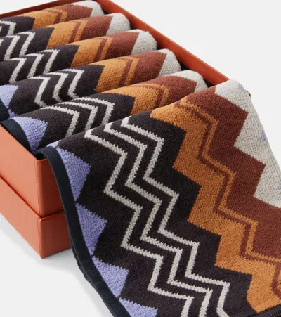 Missoni Giacomo Set Of 6 Face Towels In Multicoloured