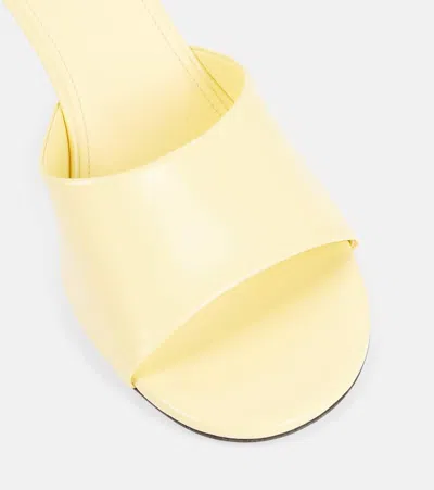 Jacquemus Glossy Kitten Heel Sandals In Yellow