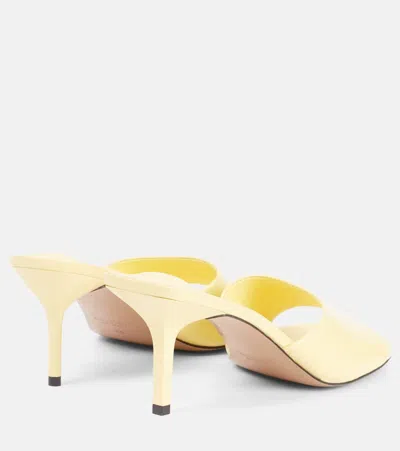 Jacquemus Glossy Kitten Heel Sandals In Yellow