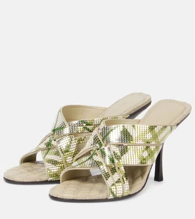 Burberry Check Mesh Cabana Maille Mules In Multi