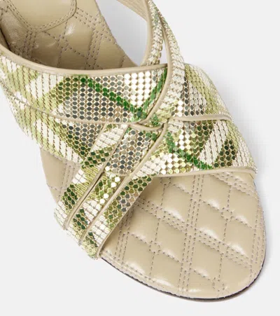 Burberry Check Mesh Cabana Maille Mules In Multi