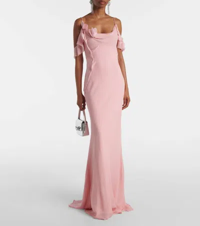 Self-portrait Self Portrait Long Dress In Pink