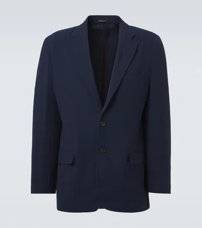 Rubinacci Striped Single-breasted Wool Blazer In Blue