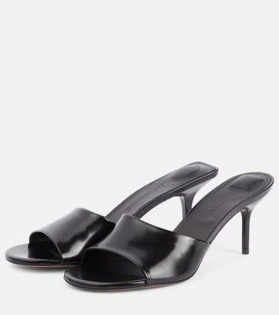 Jacquemus 70mm Leather Open-toe Mules In Black
