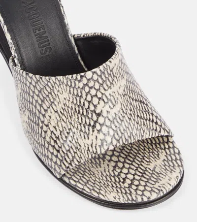 Jacquemus 110mm Les Doubles Hi Mules In Neutrals