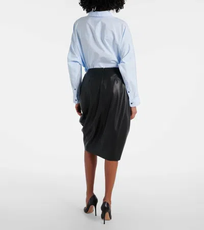 Stella Mccartney Draped Gathered Detail Midi Skirt In Gray