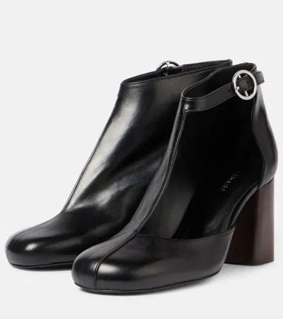 Lemaire 80mm Almond Toe Ankle Boots In Black