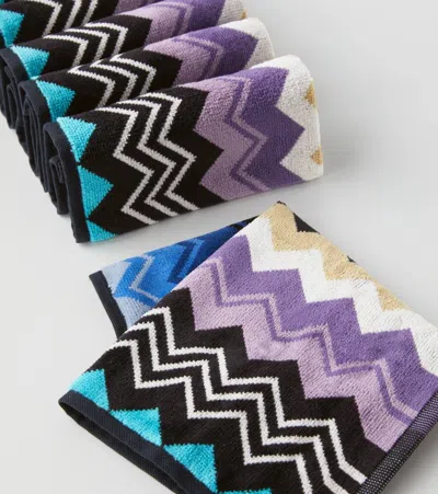 Missoni Giacomo Set Of 6 Cotton Terry Face Towels In Multicoloured