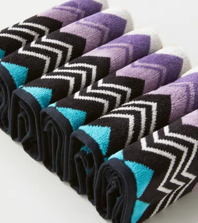 Missoni Giacomo Set Of 6 Cotton Terry Face Towels In Multicoloured