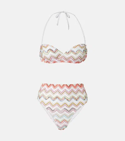 Missoni Lamé Bikini Zig Zag Stretch Nylon In Multicolour