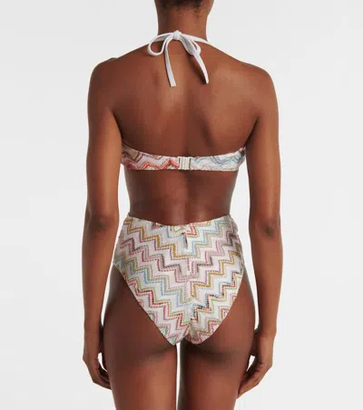 Missoni Lamé Bikini Zig Zag Stretch Nylon In Multicolour