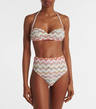 Missoni Lamé Bikini Zig Zag Stretch Nylon In Multicolour