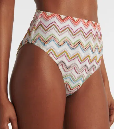 Missoni Lamé Bikini Zig Zag Stretch Nylon In Multicolour