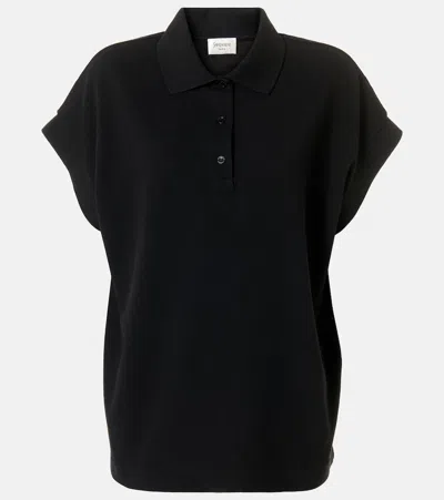 Saint Laurent Cotton Blend Polo Shirt With Logo In Black