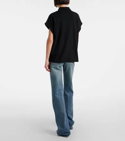 Saint Laurent Cotton Blend Polo Shirt With Logo In Black